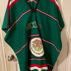 Green Mexico Poncho with Eagle Emblem